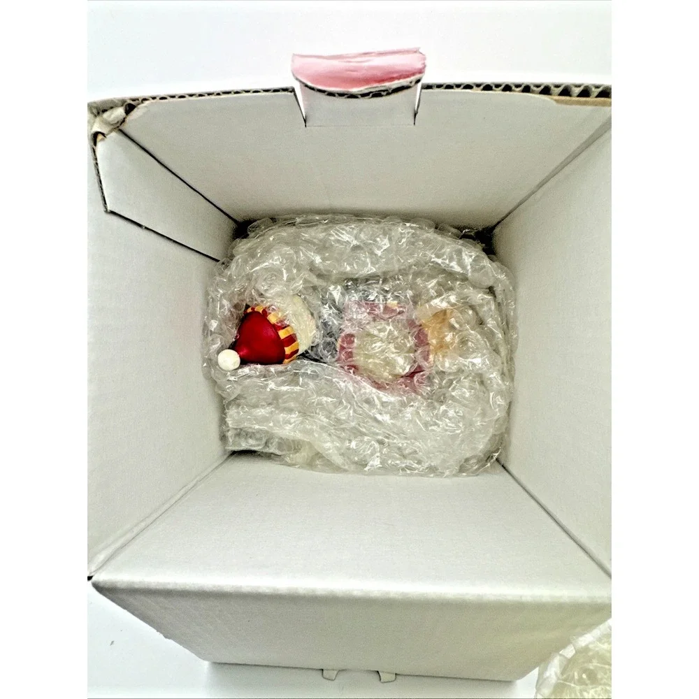 Gorham Winter Follies Snowman Votive‎ Candleholder 5" Christmas Handpainted NIB - Picture 4 of 5